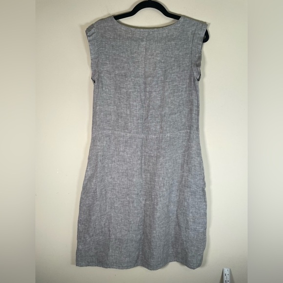 Garnet Hill Linen Pintuck Shift Dress Gray pockets Breathable Classic Sz 4
Boho - Picture 11 of 12
